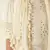 Ivory woven with laces, and pastel flower embroidery with tassled scarf