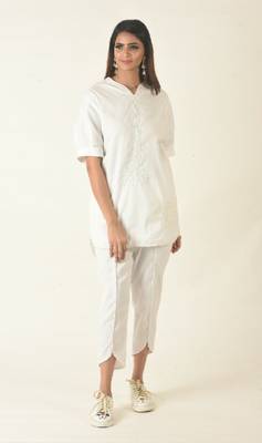 Khadi kurti pant with embroidery 3