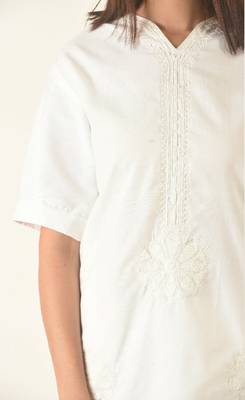 Khadi kurti pant with embroidery 5