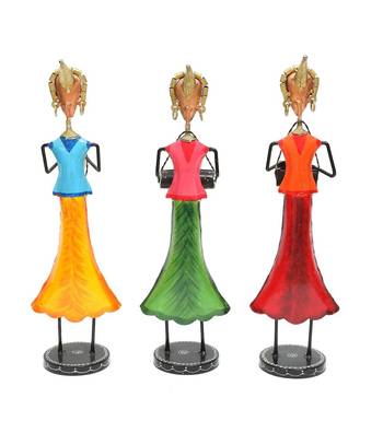 lady musician Figurine Set Of 3 2