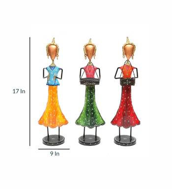 lady musician Figurine Set Of 3 3