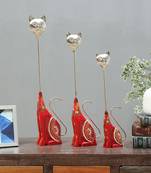 Cat Wood Figurine Set Of 3