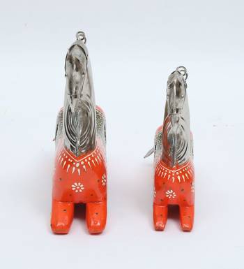 horse Iron and Wood Animal Figurine Set Of 2 5