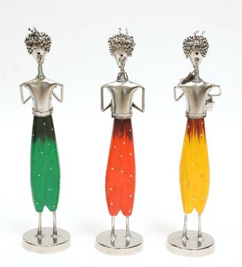 Nickel musician Human Figurine Set Of 3 3