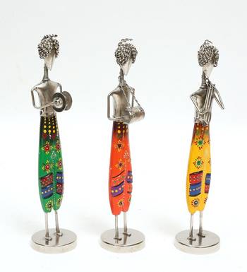 Nickel musician Human Figurine Set Of 3 5