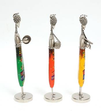 Nickel musician Human Figurine Set Of 3 6