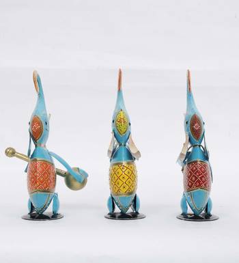 Musician Elephant Animal Figurine, Set of 3 5