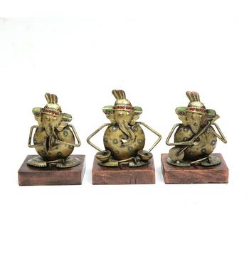 Ganesh Musical Showpiece Set Of 3 5