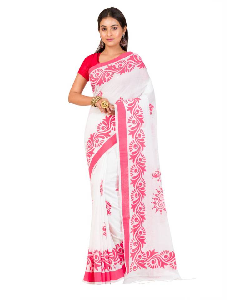 white cotton handloom sarees
