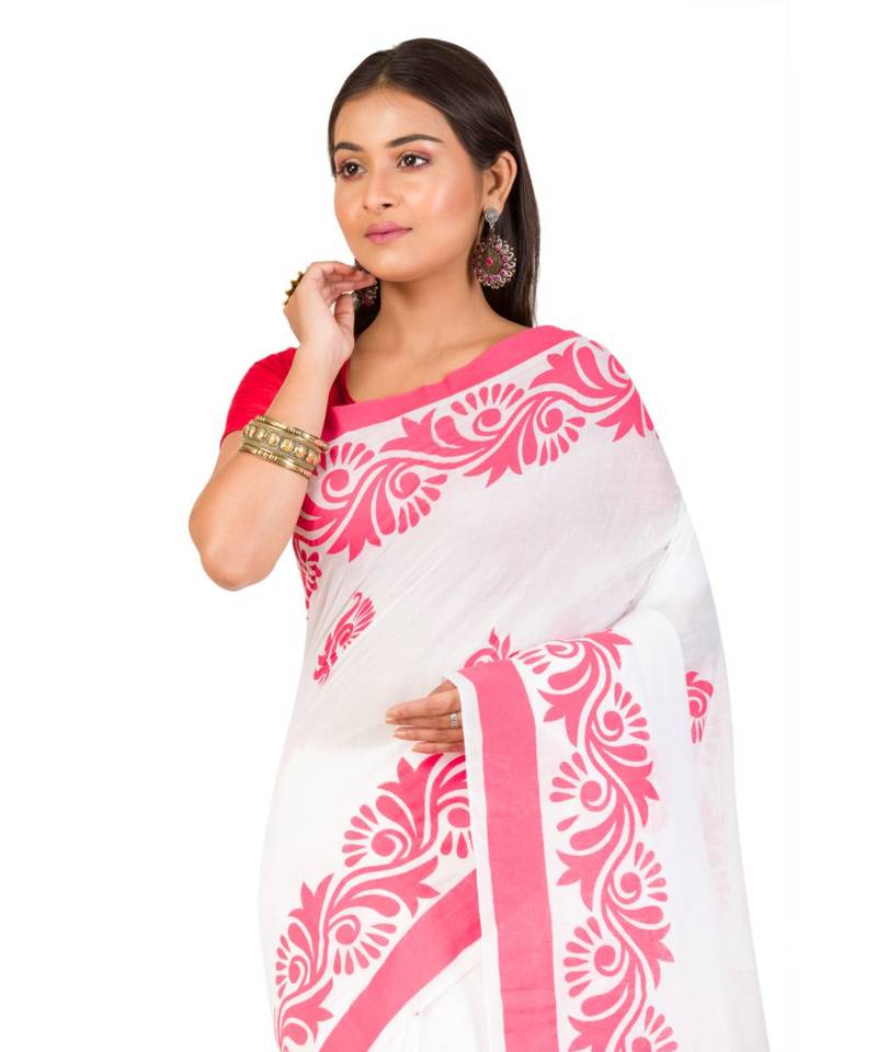 white cotton handloom sarees