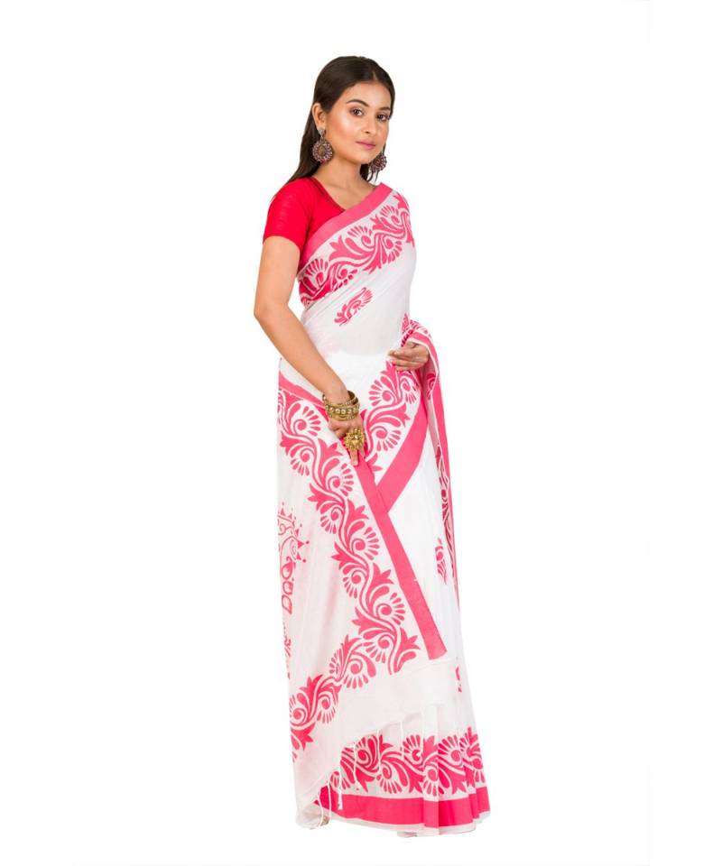 white cotton handloom sarees