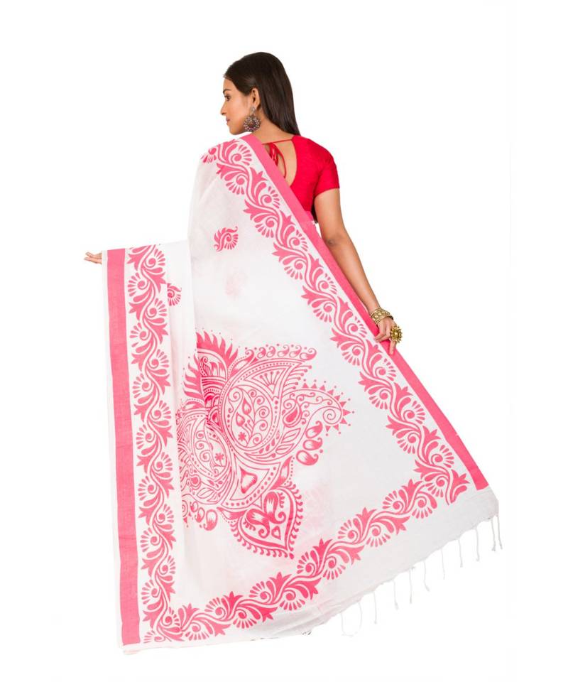 white cotton handloom sarees