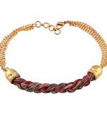 Gold Plated Multi Colour Thread Bracelet Rakhi For Men/Boys (R622)