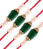 Ethnic Designer Pearl Beads Combo Rakhi Bracelet for Men/Brother/ Bhaiya (Pack of 4) (R018-4)