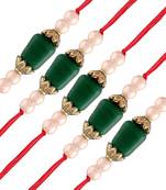 Ethnic Designer Pearl Beads Combo Rakhi Bracelet for Men/Brother/ Bhaiya (Pack of 5) (R018-5)