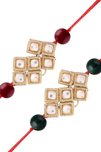 Designer Pearl Kundan Combo Rakhi Bracelet for Men/Brother/ Bhaiya 