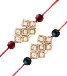 Designer Pearl Kundan Combo Rakhi Bracelet for Men/Brother/ Bhaiya 