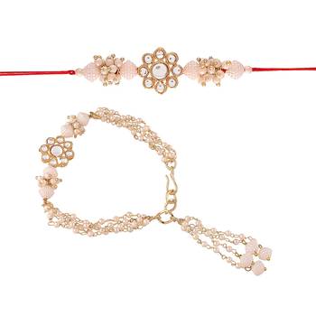 Designer Bhaiya Bhabhi Hanging Lumba Rakhi Combo Set for Rakshabhandan Special  2
