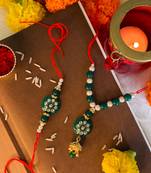 Designer Bhaiya Bhabhi Hanging Lumba Rakhi Combo Set for Rakshabhandan Special (R019-CO)