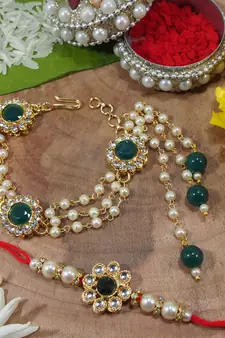 Designer Bhaiya Bhabhi Hanging Lumba Rakhi Combo Set for Rakshabhandan Special 