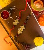 Designer Bhaiya Bhabhi Hanging Lumba Rakhi Combo Set for Rakshabhandan Special 