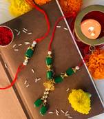 Designer Bhaiya Bhabhi Hanging Lumba Rakhi Combo Set for Rakshabhandan Special (R018-CO)