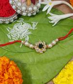 Ethnic Designer Pearl Kundan Rakhi Bracelet for Brother/Men 