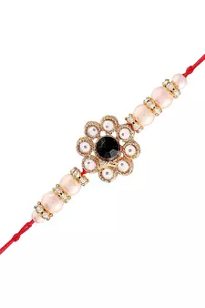 Ethnic Designer Pearl Kundan Rakhi Bracelet for Brother/Men 