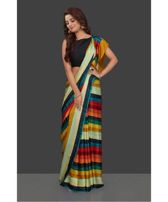 Colour Patta  Japan Satin Printed All Over  Saree With Seprate Blouse 1