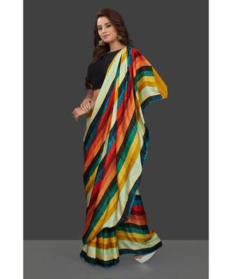 Colour Patta  Japan Satin Printed All Over  Saree With Seprate Blouse 2