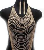 Trendy Gold Body Chains cum Necklace  and Earrings