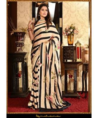 Offwhite Lining Japan Satin  All Over Lining Printed With Seprate Blouse 1
