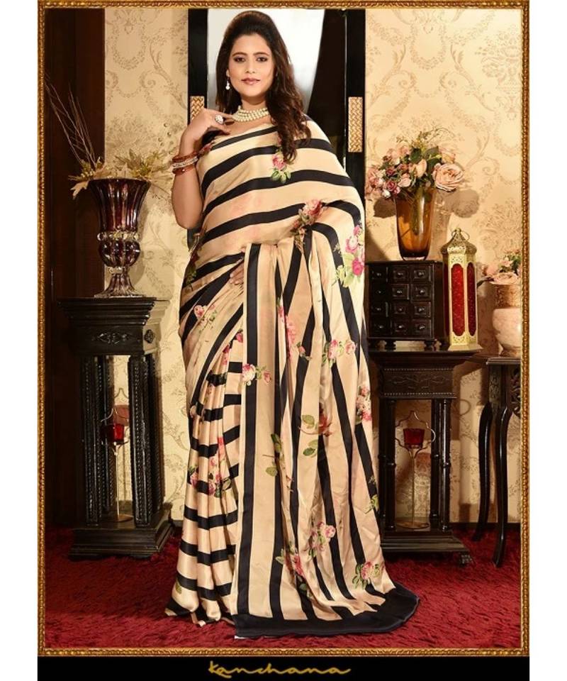 Offwhite Lining Japan Satin  All Over Lining Printed With Seprate Blouse