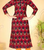 Pink rayon ethnic-kurtis