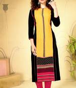Yellow rayon ethnic-kurtis