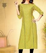 Green rayon ethnic-kurtis