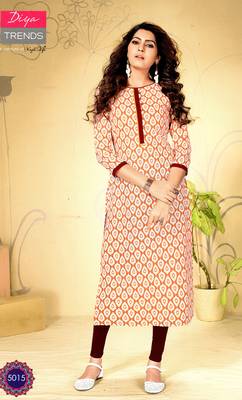 Orange rayon ethnic-kurtis 1
