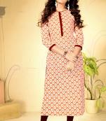 Orange rayon ethnic-kurtis