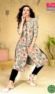 White rayon ethnic-kurtis 1