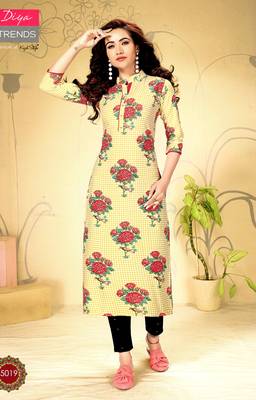 Cream rayon ethnic-kurtis 1