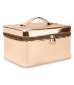 NFI essentials Makeup Bag Cosmetic Box Jewelry Bridal Box Make up Box Trousseau Box (Rose Gold)