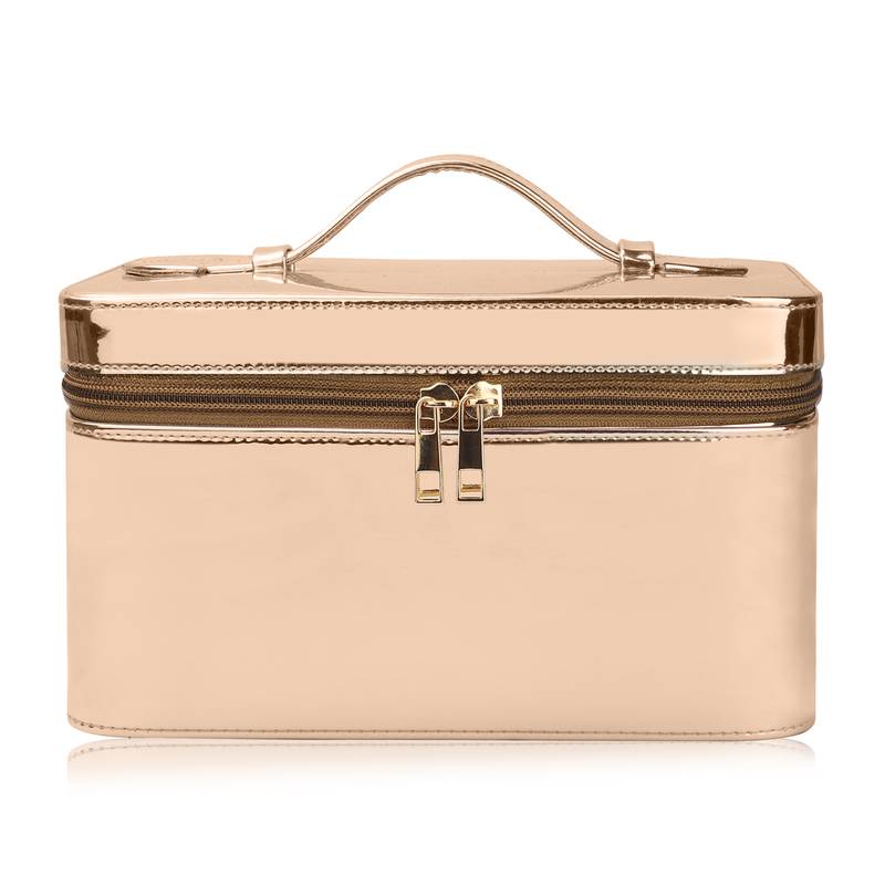 NFI essentials Makeup Bag Cosmetic Box Jewelry Bridal Box Make up Box Trousseau Box (Rose Gold)