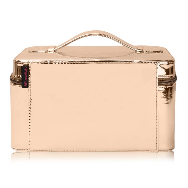 NFI essentials Makeup Bag Cosmetic Box Jewelry Bridal Box Make up Box Trousseau Box (Rose Gold)