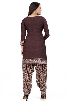 Maroon printed crepe salwar 2