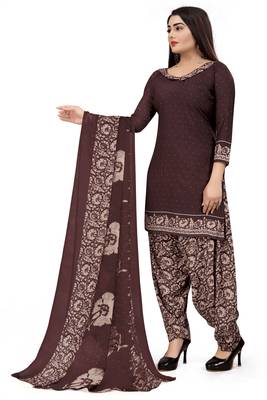 Maroon printed crepe salwar 3