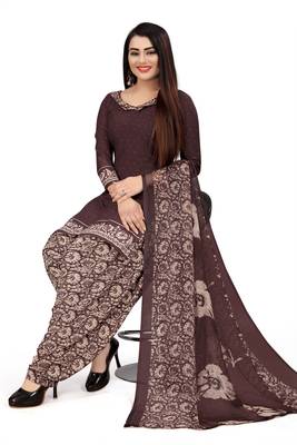 Maroon printed crepe salwar 4