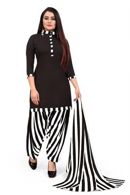 Black printed crepe salwar 1