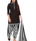 Black printed crepe salwar