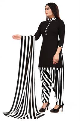 Black printed crepe salwar 4