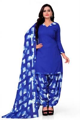 Blue printed crepe salwar 1